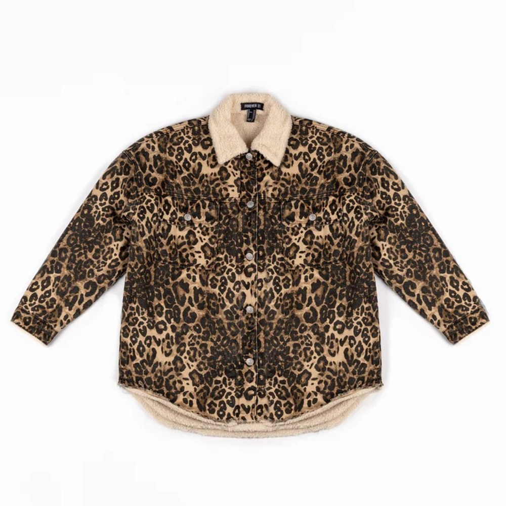Leopard Print Sherpa Lined Shacket